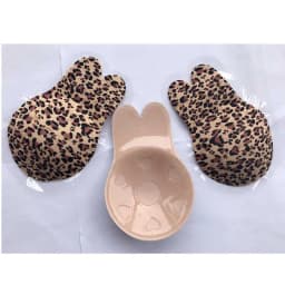 image-Cross-border explosion models Leopard rabbit ears chest stickers sexy invisible bra can cut rabbit ears lift nipples wholesale