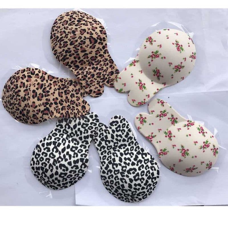 image-Cross-border explosion models Leopard rabbit ears chest stickers sexy invisible bra can cut rabbit ears lift nipples wholesale