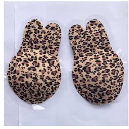 image-Cross-border explosion models Leopard rabbit ears chest stickers sexy invisible bra can cut rabbit ears lift nipples wholesale