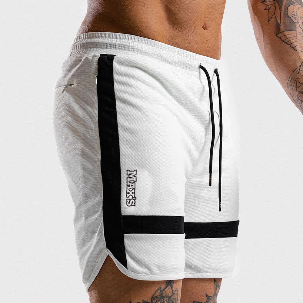 image-New fashion shorts men 2019 men's casual white shorts jogger bodybuilding Sweatpants health fitness men's clothing