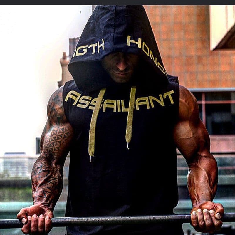 image-Mens Sleeveless Muscle Cool Running Jackets Gym Fitness Hoodie tops
