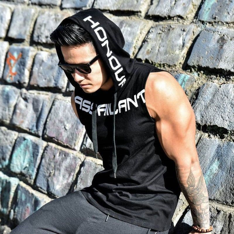 image-Mens Sleeveless Muscle Cool Running Jackets Gym Fitness Hoodie tops