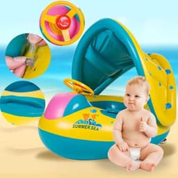 image-Summer Baby Swimming Pool Inflatable Swim Float Water Fun Pool Toys Swim Ring Seat Boat Kids Water Sport Swimming Ring