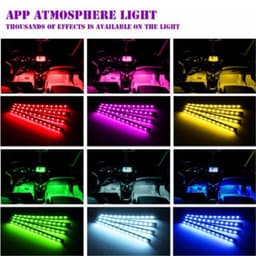 image-POSSBAY 12 LED Strip Lights Universal Car Interior Floor Decorative Lights With Cigarette Charge Footwell Atmosphere Light