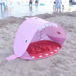 image-Shark Shape Play Tent Beach Tent UV-protecting Speed Open Baby Sunshelter with Pool Kids Outdoor Toys Camping Sunshade Awning