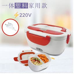 image-Portable Electric Lunch Box One-piece Separated Office School Bento Lunchbox Kids Heated Lunch Box Food Container Warmer A Spoon