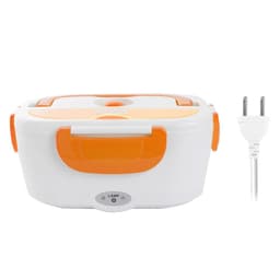 image-Portable Electric Lunch Box One-piece Separated Office School Bento Lunchbox Kids Heated Lunch Box Food Container Warmer A Spoon
