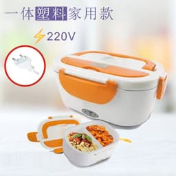 image-Portable Electric Lunch Box One-piece Separated Office School Bento Lunchbox Kids Heated Lunch Box Food Container Warmer A Spoon