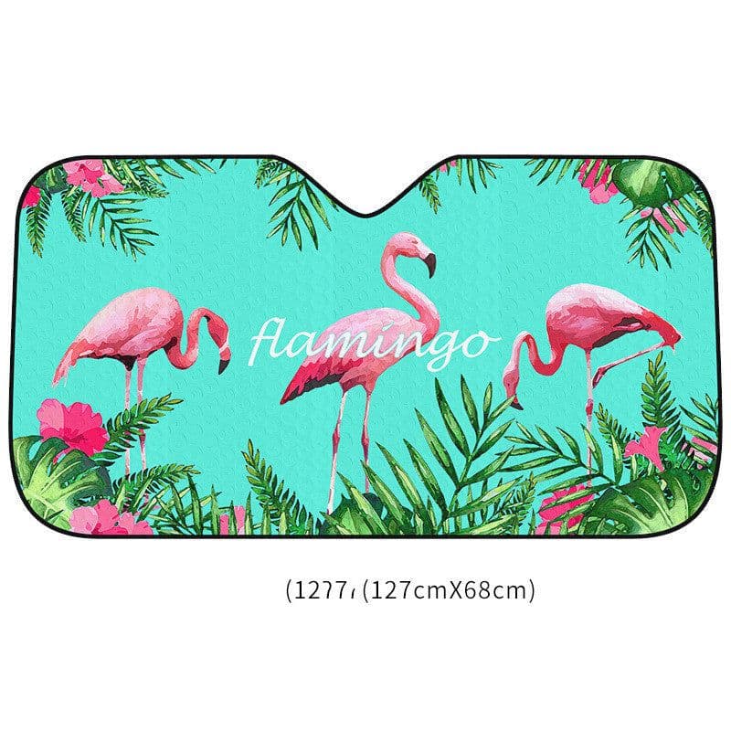 image-Car Sunshade Car With Cartoon Sunshade Front Folding Heat Insulation Film Bubble Aluminum Foil Sunshade