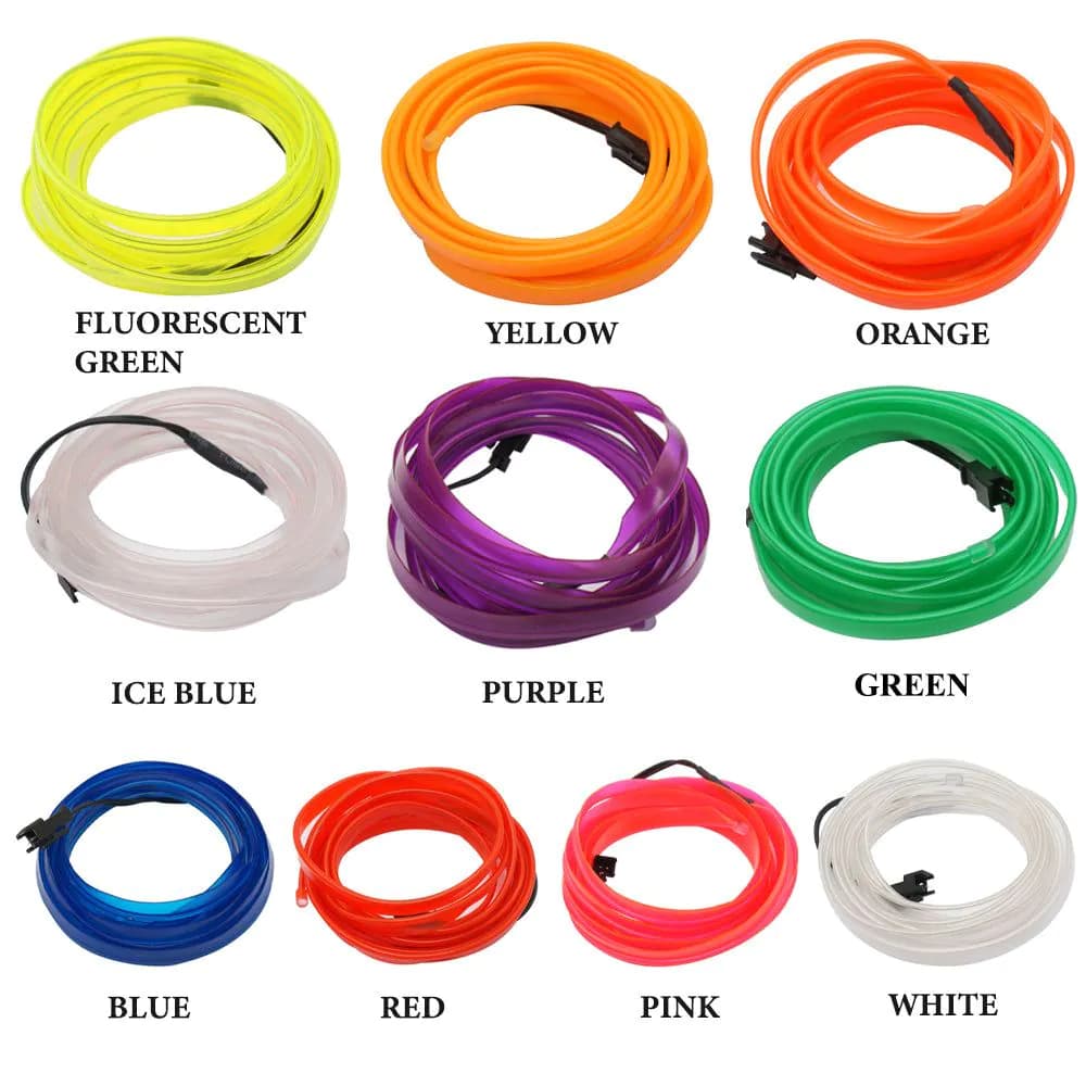 image-Car Interior Lighting El Cold Light Band Edge Wide Edge Car Atmosphere Lamp 1M2M3M 5M Luminous Line Set