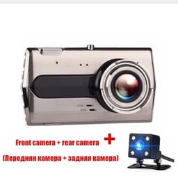 image-Zinc alloy driving recorder HD night vision Dual-lens double-record 4 inch 1080P reversing image