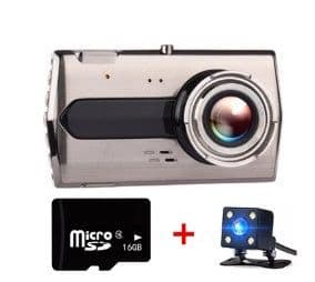 image-Zinc alloy driving recorder HD night vision Dual-lens double-record 4 inch 1080P reversing image