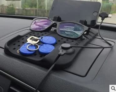 image-Car navigation bracket Car phone holder Magnetic USB charger Multifunctional silicone mat