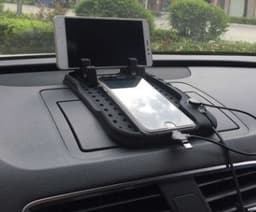 image-Car navigation bracket Car phone holder Magnetic USB charger Multifunctional silicone mat