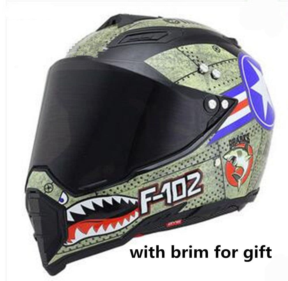 image-Off-road helmet motorcycle racing helmet road off-road dual-use helmet men and women four seasons pull helmet full face helmet