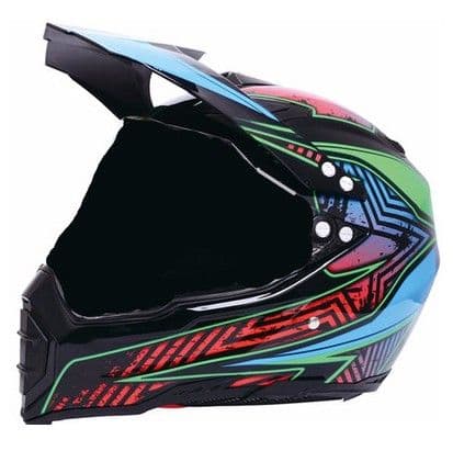 image-Off-road helmet motorcycle racing helmet road off-road dual-use helmet men and women four seasons pull helmet full face helmet