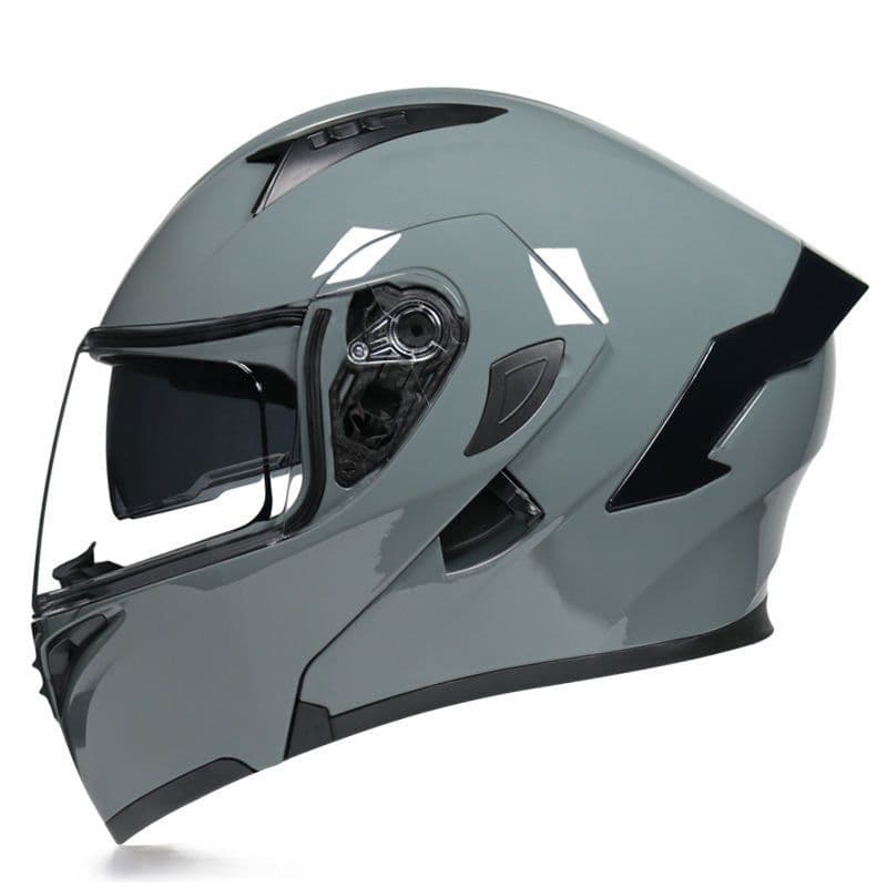 image-Half Helmet Helmet Personality Winter Locomotive Gray