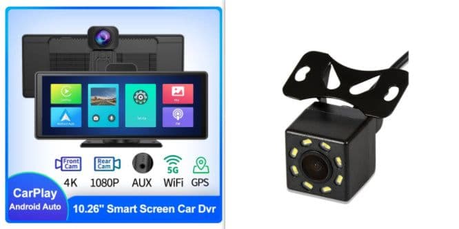 image-Smart Screen Front And Back Dual Recording 1080P Streaming Media Mobile Phone Projection Carplay Recorder