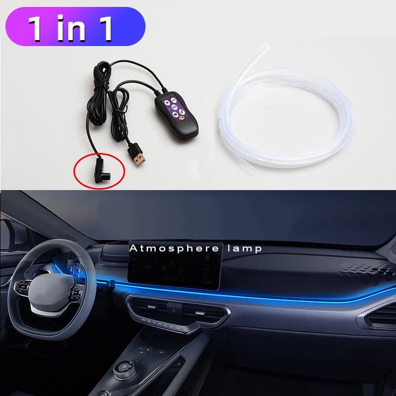 image-Car Led Atmosphere Lamp Usb Colorful Color Changing Center Console Instrument Panel Decorative Lamp Neon Light