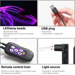 image-Car Led Atmosphere Lamp Usb Colorful Color Changing Center Console Instrument Panel Decorative Lamp Neon Light