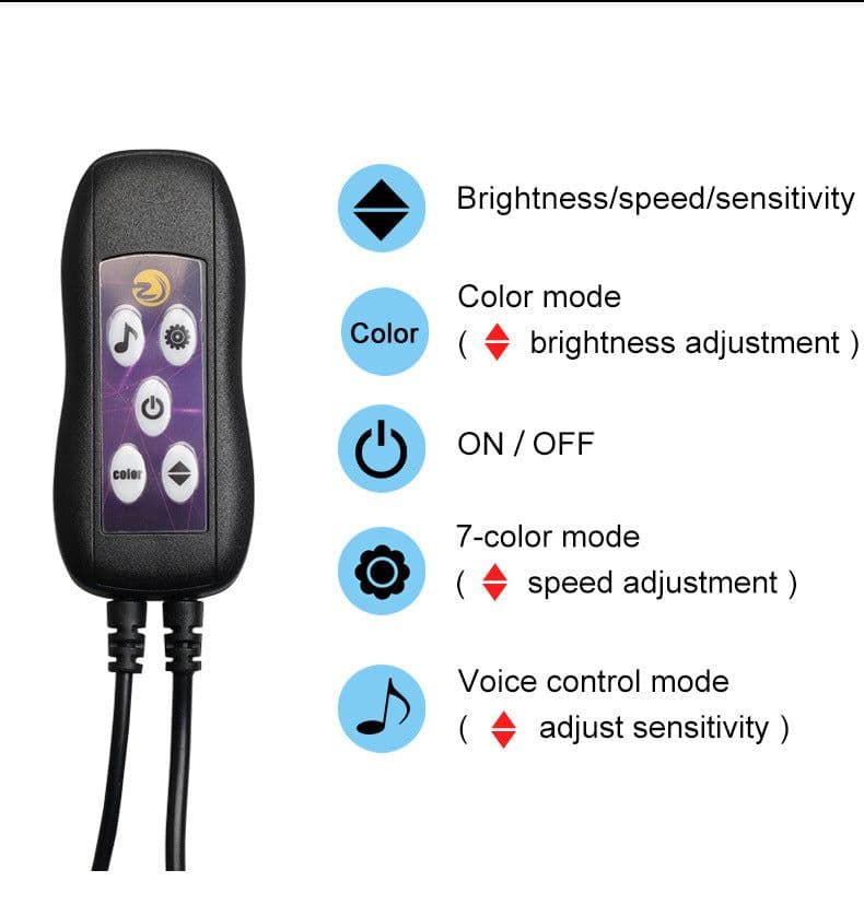 image-Car Led Atmosphere Lamp Usb Colorful Color Changing Center Console Instrument Panel Decorative Lamp Neon Light