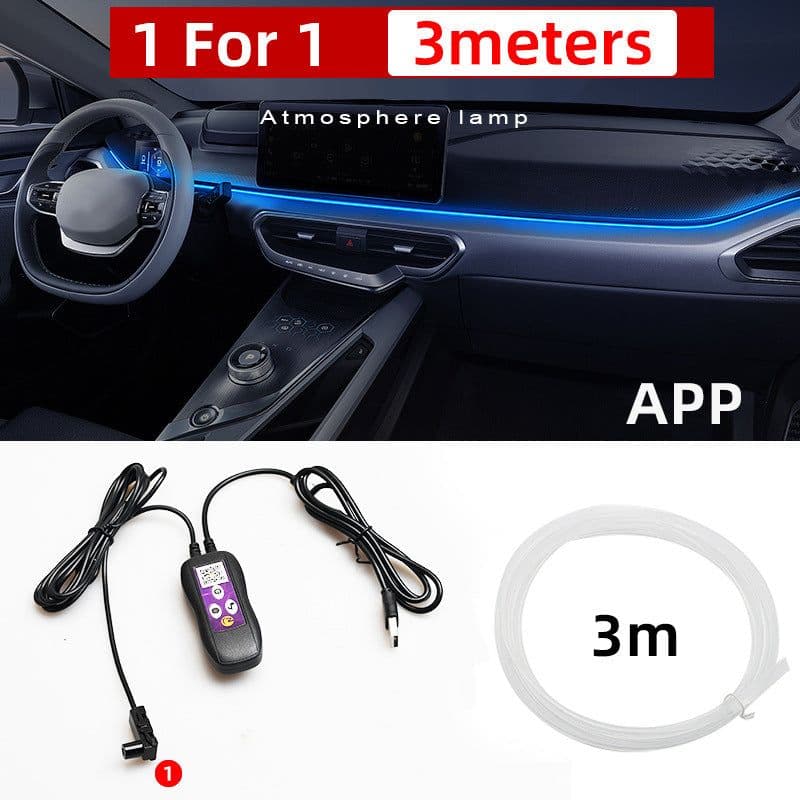 image-Car Led Atmosphere Lamp Usb Colorful Color Changing Center Console Instrument Panel Decorative Lamp Neon Light