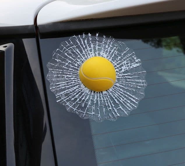 image-Hot 3D stereo football basketball tennis baseball tennis crazy car glass motor vehicle supplies wholesale labeling