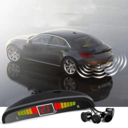 image-Car LED Crescent Buzzer Parking Sensor 4 Probes