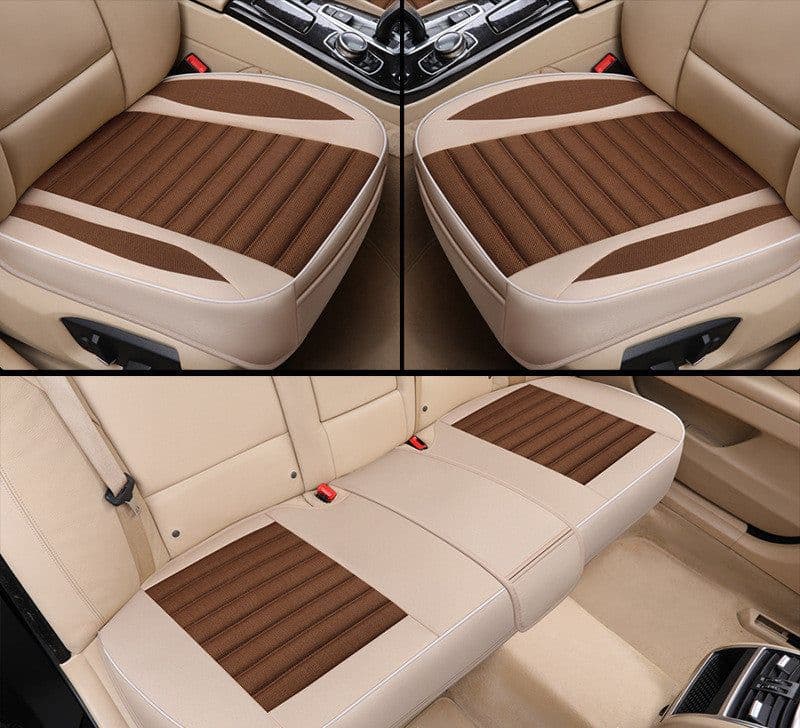 image-Car Seat Cover,Flax Cushion Seasons Universal Breathable For Most Four-Door Sedan&SUV Ultra-Luxury Car Seat Protection