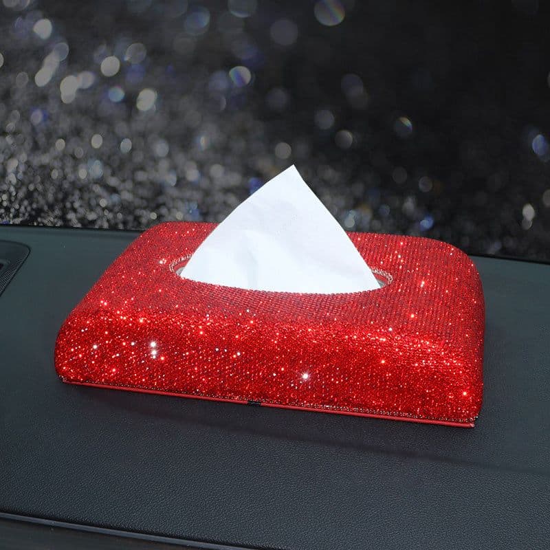 image-Women Red Rhinestone Car Interior Accessories