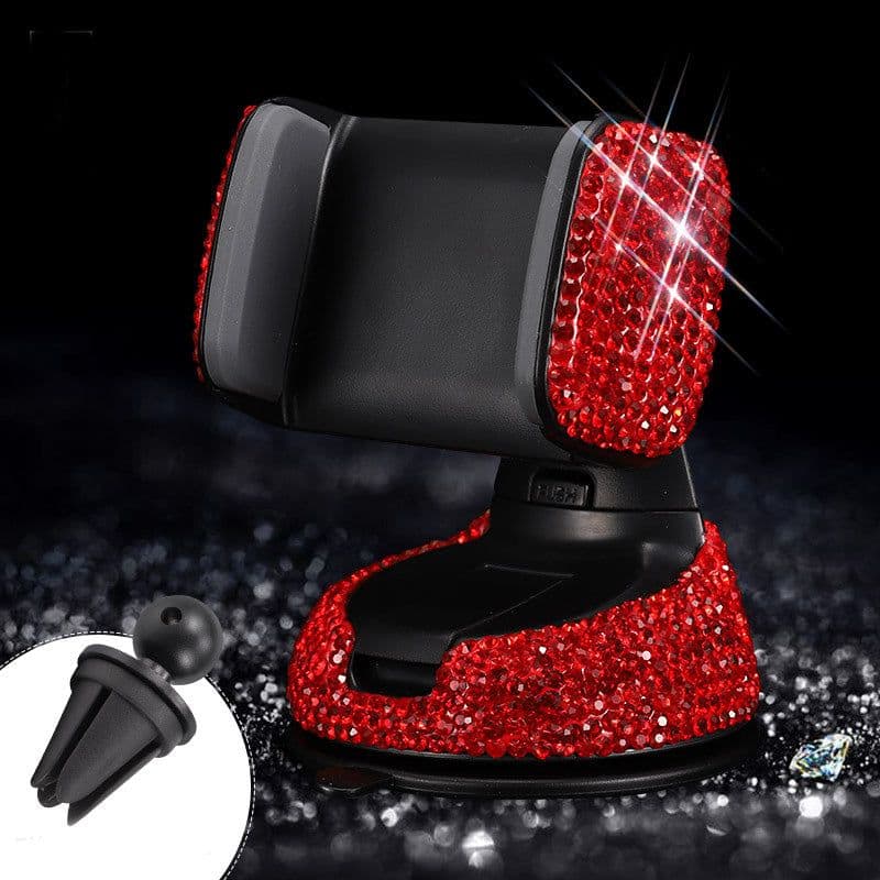 image-Women Red Rhinestone Car Interior Accessories