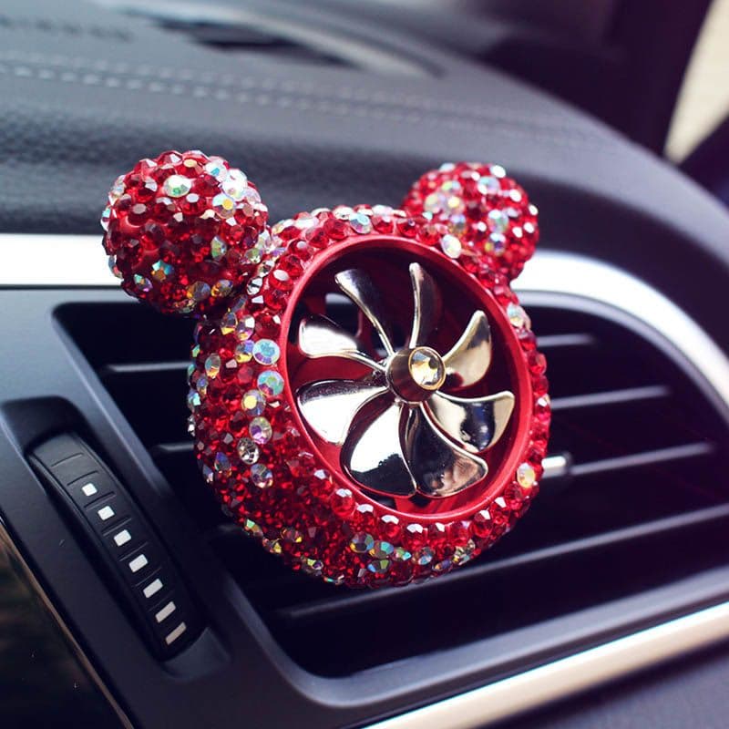 image-Women Red Rhinestone Car Interior Accessories