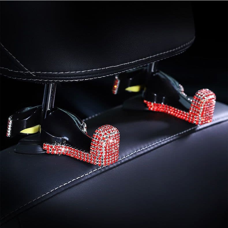 image-Women Red Rhinestone Car Interior Accessories