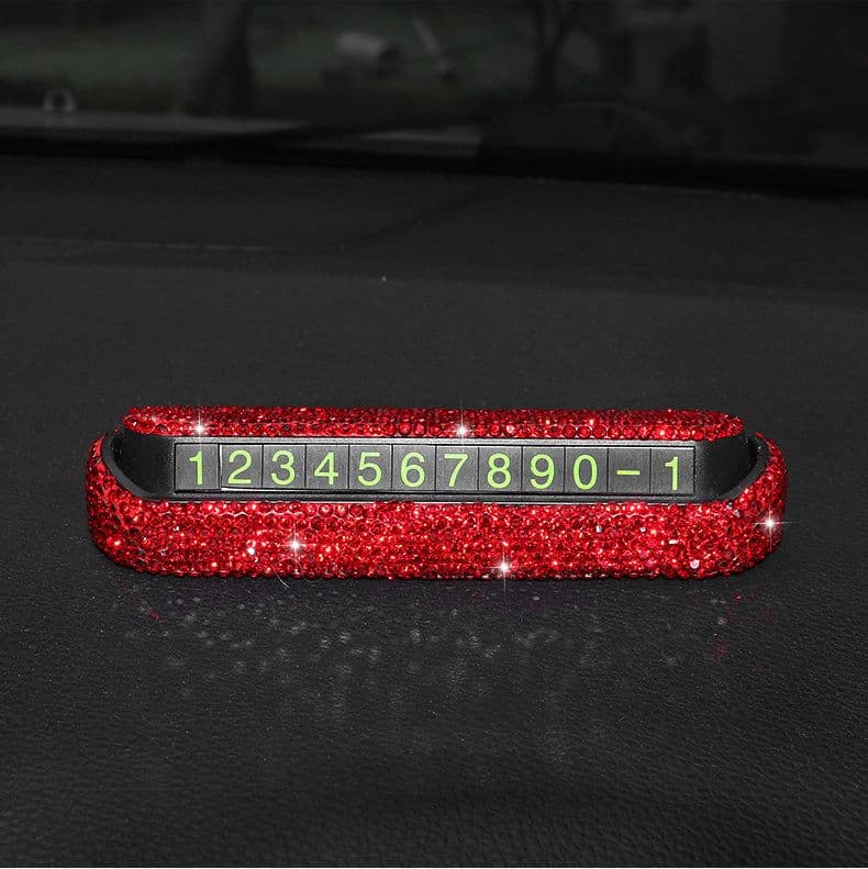 image-Women Red Rhinestone Car Interior Accessories