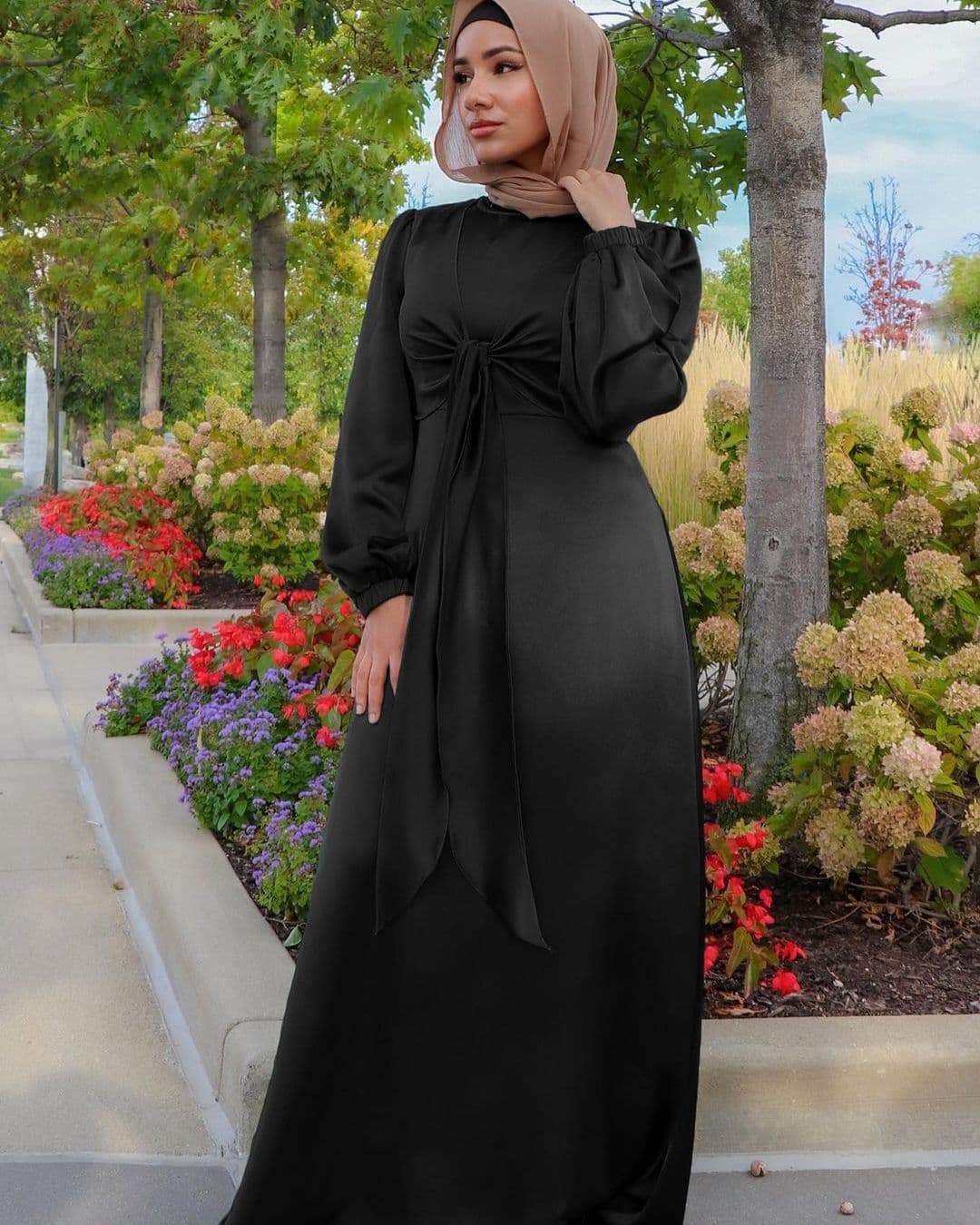 image-Ramadan Eid Mubarak Kaftan Dubai Abaya Turkey Muslim Women Hijab Satin Dress Islam Caftan Marocain Dresses Vestidos Robe Femme