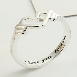 image-Romantic Heart Hand Hug Fashion Ring For Women Couple Jewelry Silver Color Punk Gesture Wedding Men Finger Accessories Gifts