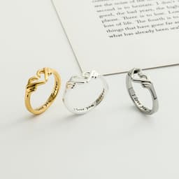 image-Romantic Heart Hand Hug Fashion Ring For Women Couple Jewelry Silver Color Punk Gesture Wedding Men Finger Accessories Gifts