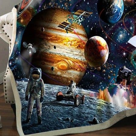 image-BeddingOutlet Sloth Blankets For Bed Cartoon Animal Plush Blanket Planet Star Bedding Universe Outer Space Sherpa Fleece Blanket