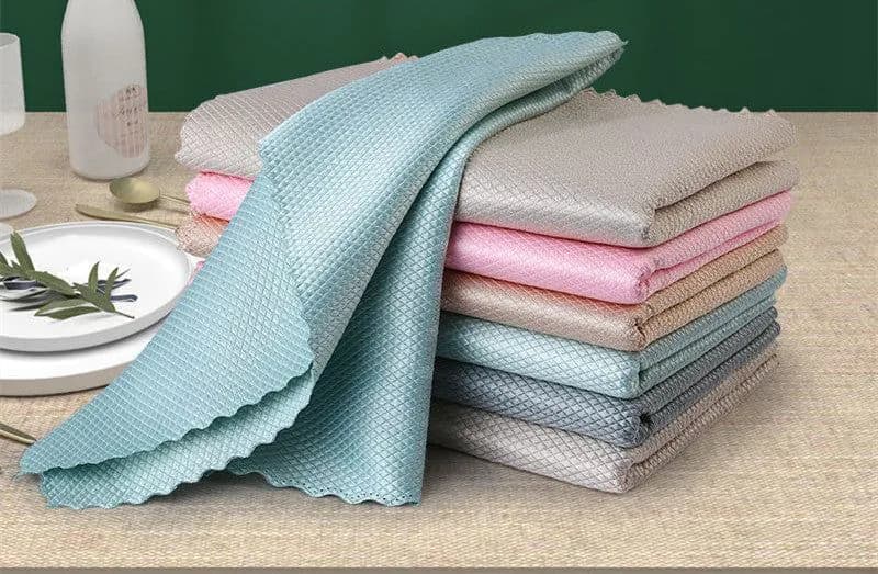 image-Dish Cloth Non-Stick Oil Rags Household Kitchen Bowl Absorbent Scouring Cloth
