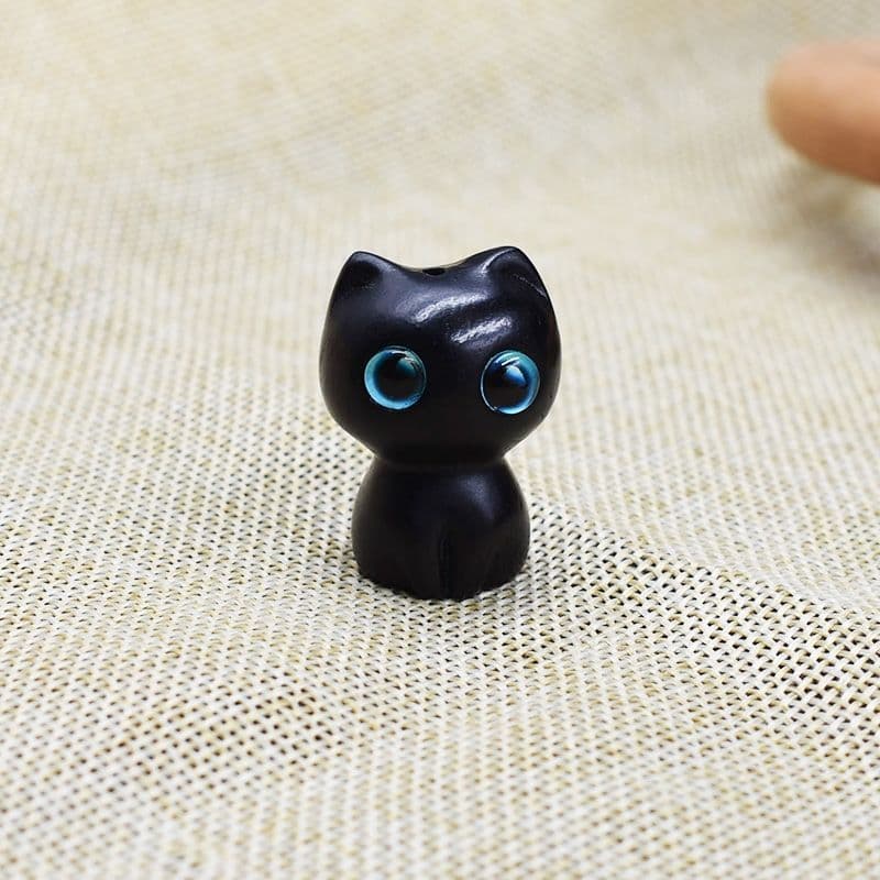 image-Sandalwood Kitten Ornaments Cute Hippo Mini Wooden Cat Play