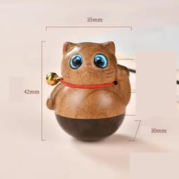 image-Sandalwood Kitten Ornaments Cute Hippo Mini Wooden Cat Play