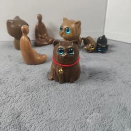 image-Sandalwood Kitten Ornaments Cute Hippo Mini Wooden Cat Play