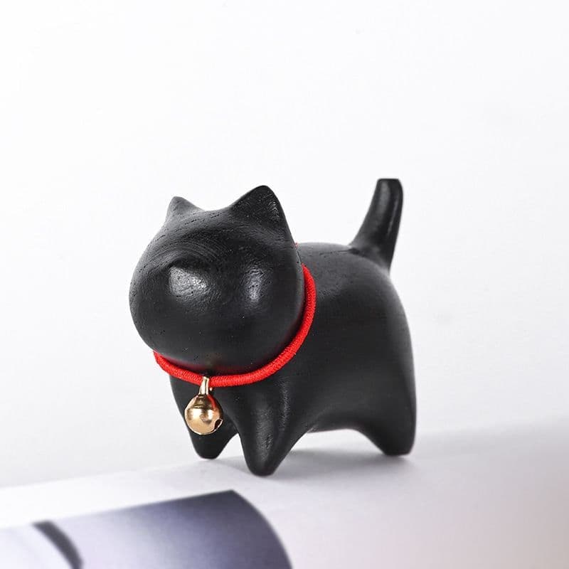 image-Sandalwood Kitten Ornaments Cute Hippo Mini Wooden Cat Play