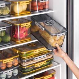 image-Refrigerator Storage Box Transparent Food Grade PET Plastic Storage Box