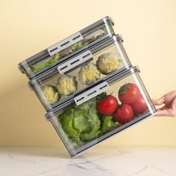image-Refrigerator Storage Box Transparent Food Grade PET Plastic Storage Box