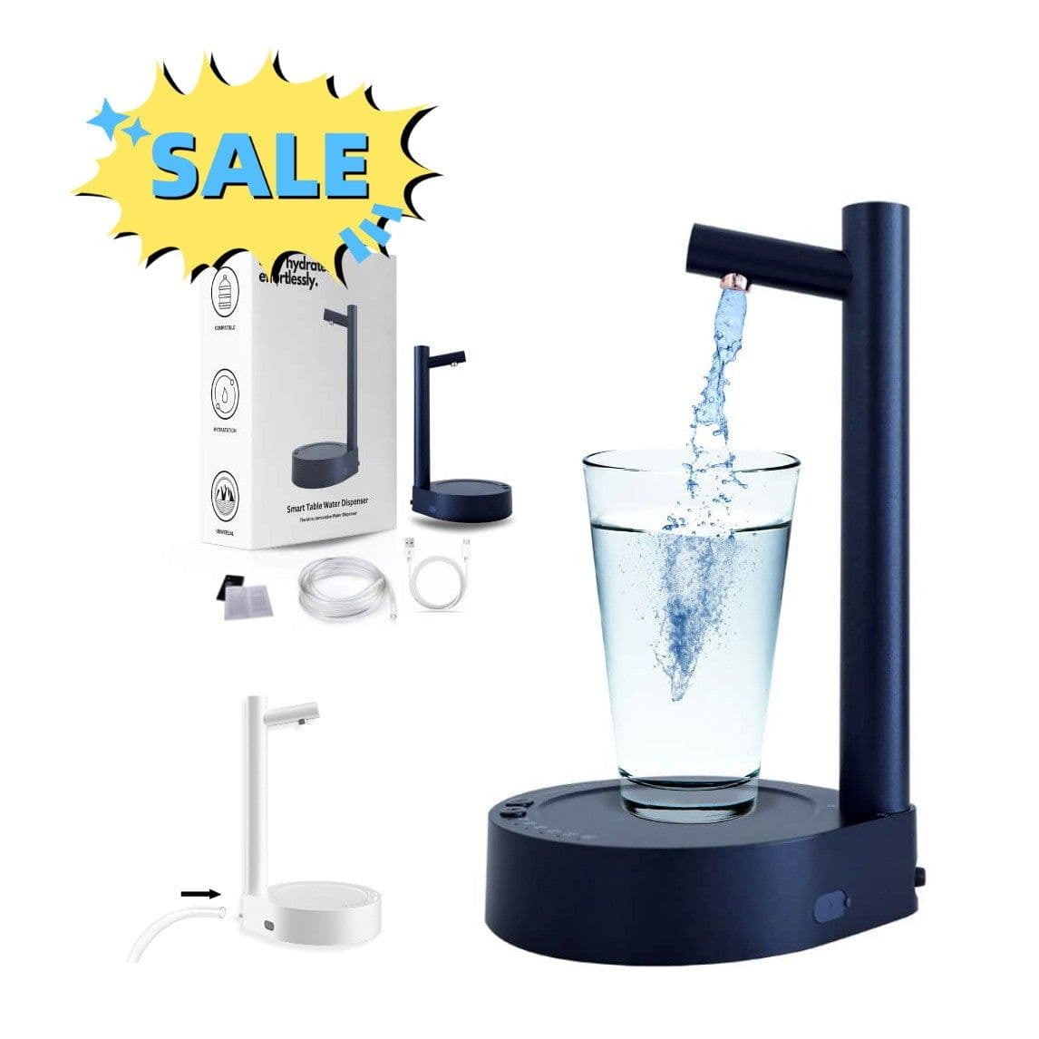 image-Desk Dispenser Electric Water Gallon Automatic Water Bottle Dispenser Rechargeable Water Dispenser