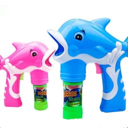 image-Children's Automatic Light Bubble Gun Toy Cute Cartoon Dolphin Shape Bubble Gun