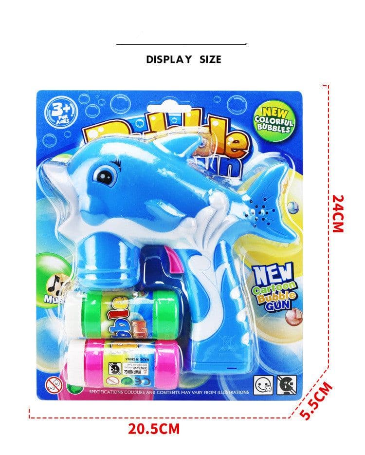 image-Children's Automatic Light Bubble Gun Toy Cute Cartoon Dolphin Shape Bubble Gun
