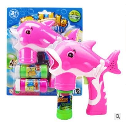 image-Children's Automatic Light Bubble Gun Toy Cute Cartoon Dolphin Shape Bubble Gun