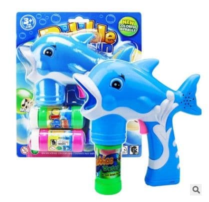 image-Children's Automatic Light Bubble Gun Toy Cute Cartoon Dolphin Shape Bubble Gun